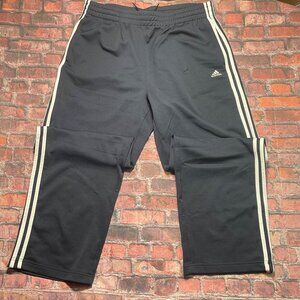 Vintage Adidas Sweatpants Men’s L XL Track Pants Black Baggy Wide Leg Y2K 00s